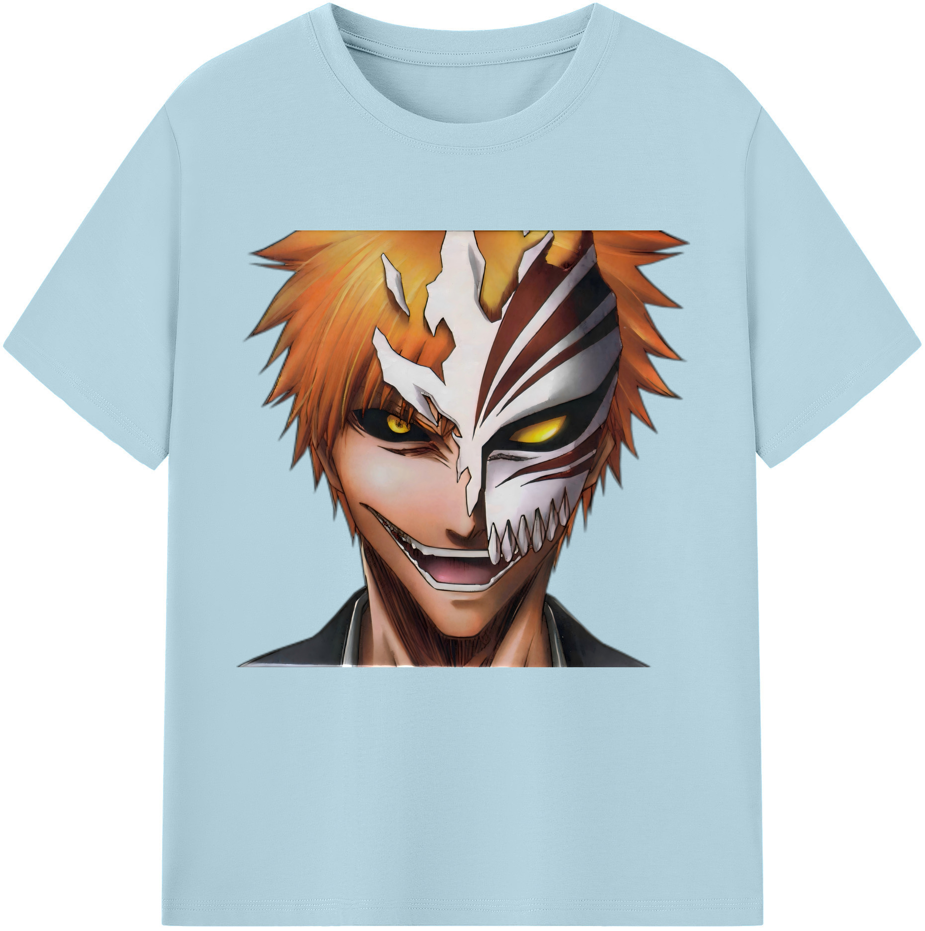 （画像用） ブリーチ 黒崎一護（くろさき いちご）BLEACH Kurosaki Ichigo 綿100％半袖Tシャツ（フロントプリント）